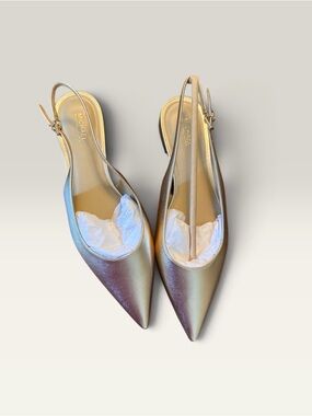 Michael Kors Metallic Gold Pointed Slingback Mule